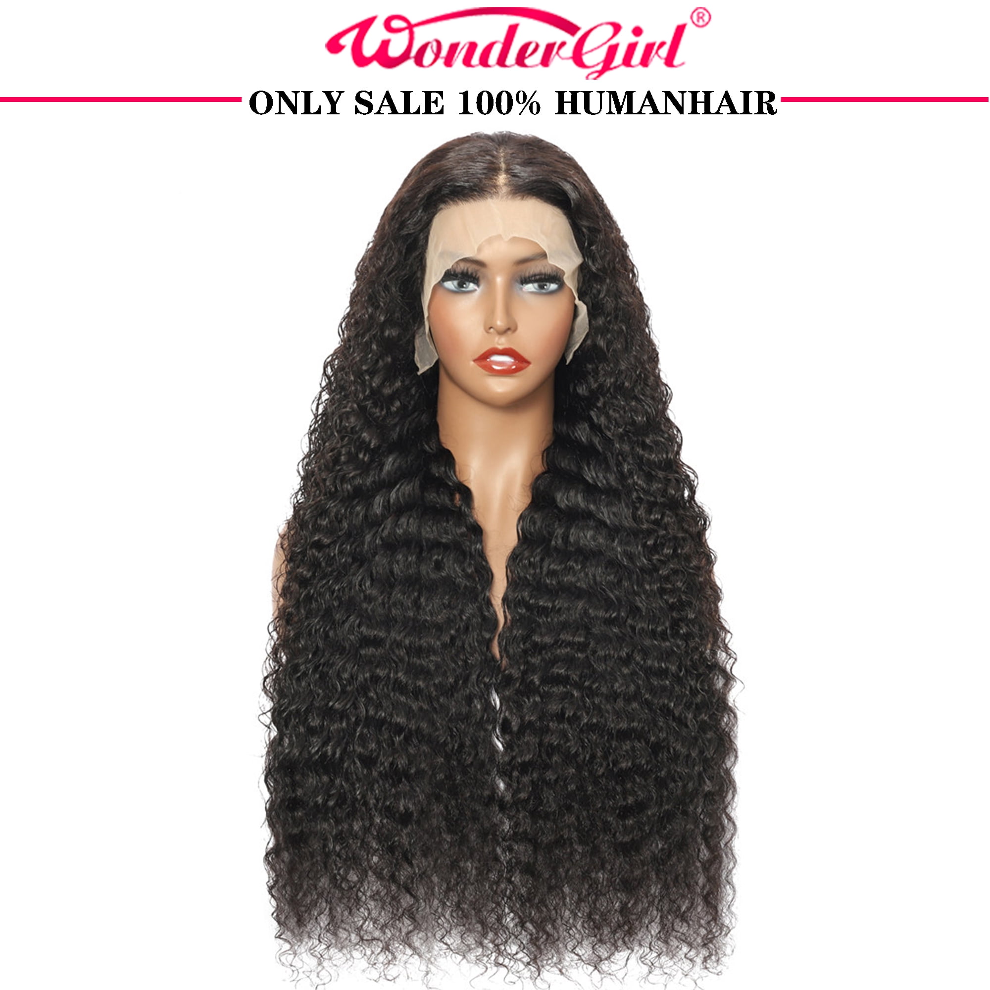 Deep Wave Lace Front Wigs Human Hair For Women Natural black 13x6x1 T Part Hd Transparent Lace