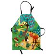 thumbnail image 1 of Hedgehog Apron, Animals in the Woodland Dragonfly Fox Turtle and Fruit Trees of Apple and Pear, Unisex Kitchen Bib with Adjustable Neck for Cooking Gardening, Adult Size, Multicolor, by Ambesonne, 1 of 4