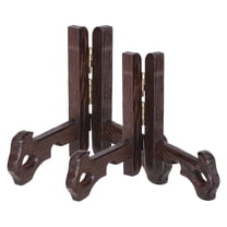 Uxcell 2Pcs Wooden Easel Plate Holder, 3" Small Natural Wood Easels Folding Table Display Stand for Decorative Picture Frame Book Artwork Desktop Ornaments