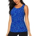 thumbnail image 1 of Fotbe Blue Circles Mosaic Blusas Sin Mangas para Mujer – Estilo Casual, Corte Suelto, Slim-Fit, Cuello Redondo Deportivo, Tops de Verano para Gimnasio y Yoga-Large, 1 of 7