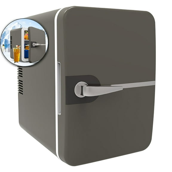Dvruxg Compact Refrigerator, Car Refrigerator, Portable Mini Fridge, 6 L Refrigerator for Bedroom, Car, Office & Dorm(Gray)