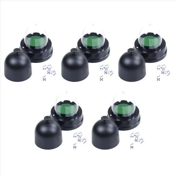 5X dés Automatiques Gobelet à Rouleau Alimenté par Batterie Bar de Pub Jeu de Société avec 25 dés Noir