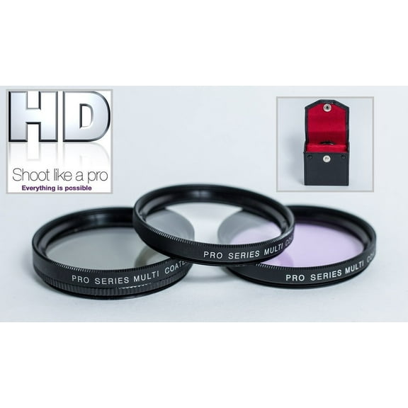 3Pc Filter Set UV Polarizer (PL) & FLD Filter Kit For Sony Alpha A7 ILCE7K ILCE7 (55mm Compatible)