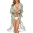 thumbnail image 1 of Birdeem Cache-Maillots Femmes Dentelle Ajourée à Franges Couleur Unie Robe de Plage Cache-Maillot Style Bohème Cache-Maillots, 1 of 1