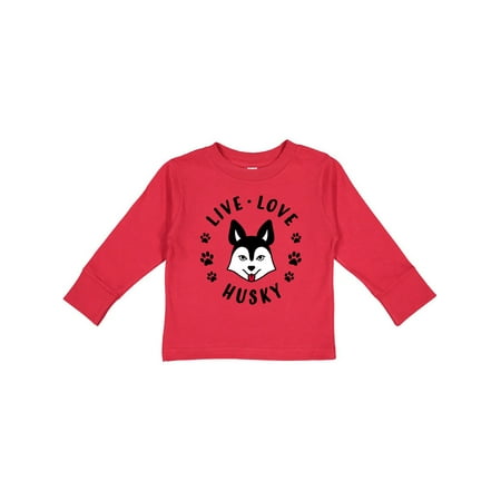 

Inktastic Live Love Husky Gift Toddler Boy or Toddler Girl Long Sleeve T-Shirt