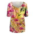 thumbnail image 4 of SMihono Hauts pour Femmes Été Décontracté Mode Féminine T-shirt Imprimé Manches Courtes Blouse Col Rond Hauts Décontractés T-shirt Oversize pour Femmes 2023, 4 of 4