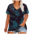 thumbnail image 1 of Fiudx Liquidación de Ahorros de Verano Blusa de Manga Corta con Cuello Redondo y Estampado Cómodo Informal para Mujer a La Moda, 1 of 4