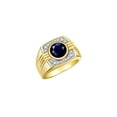 thumbnail image 3 of RYLOS Mens Rings 14K Yellow Gold Designer Round Gemstone &  Sparkling Diamond Ring Sapphire September Birthstone Rings For Men, Men's Rings, Gold Rings Sizes 8 - 13, 3 of 7