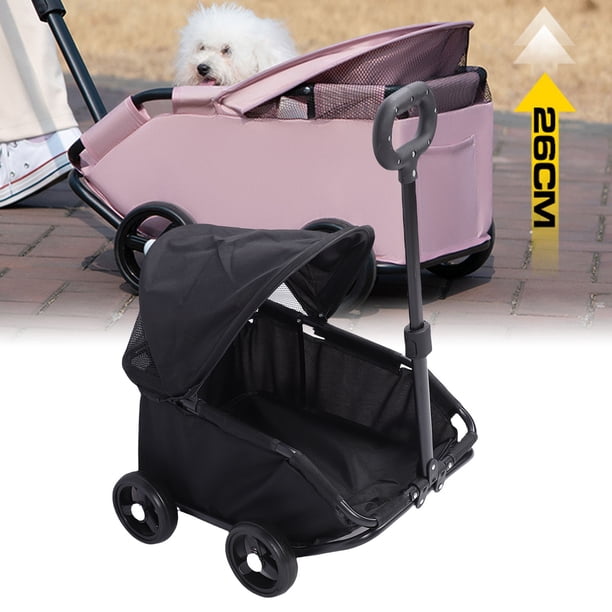 Carroller Mascotas Plegable, 4 Ruedas Carrier Carrito Pastor Mascotas Con Dosel Pequeños Perros Medianos Gatos, Cachorro Jogger Camionero Vagón Para Perro Al Aire