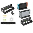 thumbnail image 3 of Wall Mount Dock for Nintendo Switch 2/Switch/Switch OLED Console – Metal Wall Bracket with 4 Joy-Con/Pro Controller Hooks and 28 Game Card Storage Slots, Space-Saving Organizer Behind TV, 3 of 6