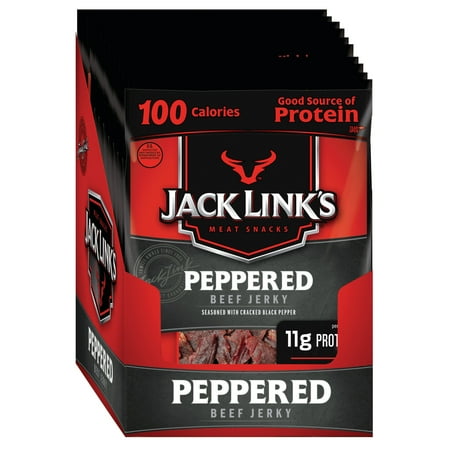 Jack Links Beef Jerky Snack Size, Peppered, 1.25oz, 10 CT