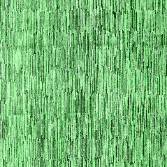 Ahgly Company Indoor Square Abstract Emerald Green Modern Area Rugs, 6' Square