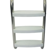 Aqua Select Stainless Steel Inground Swimming Pool 3 Step Ladder with Plastic Steps