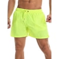 thumbnail image 2 of Innerwin Summer Short Pants High Waist Mens Bottoms Vacation Solid Color Hawaiian Beach Shorts Yellow 3XL, 2 of 5