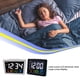 thumbnail image 5 of Reloj despertador LCD colorido Naiovety con termómetro alarmas de mesita de noche Electrodomésticos Blanco HA082663-01, 5 of 6