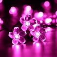 thumbnail image 3 of DISEN Christmas Solar Lights Outdoor Lighting Cherry Blossom Solar String Lights,22.96ft 50LED for Indoor Outdoor, Patio, Lawn, Garden, Christmas, and Holiday Festivals (Pink), 3 of 6