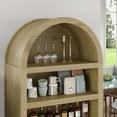 thumbnail image 3 of Furnihold Modern 65.2''H Arch Cabinet with Doors Tall Storage Cabinet with Open Shelf and Drawer Arched Kitchen Pantry Arched Bookcase Shelf for Living Room, Natural, 3 of 7