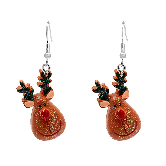 Pendientes de Navidad de alce de Papá Noel de color aceite de goteo de dibujos animados Wmkox8yi sjalhkljlk4488