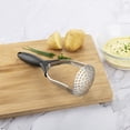 thumbnail image 4 of Heavy Duty Stainless Steel Potato Masher Kitchen Tool with Foldable Fine-grid Mashing Plate for Vegetables and Fruits, 4 of 7