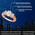 thumbnail image 2 of Gem Stone King 18K Rose Gold Plated Silver White Moissanite and Peach Morganite Filigree Style 3 Stone Ring for Women (2.50 Cttw, Oval 8X6MM and 6X4MM) (Size 9), 2 of 6