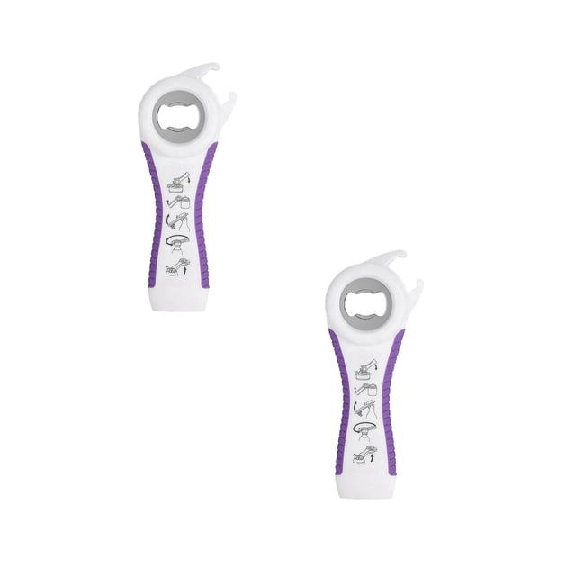 Oleegame 2PC Black Can Opener Function Can Opener Kit Easy To Use For Children Elderly And Purple