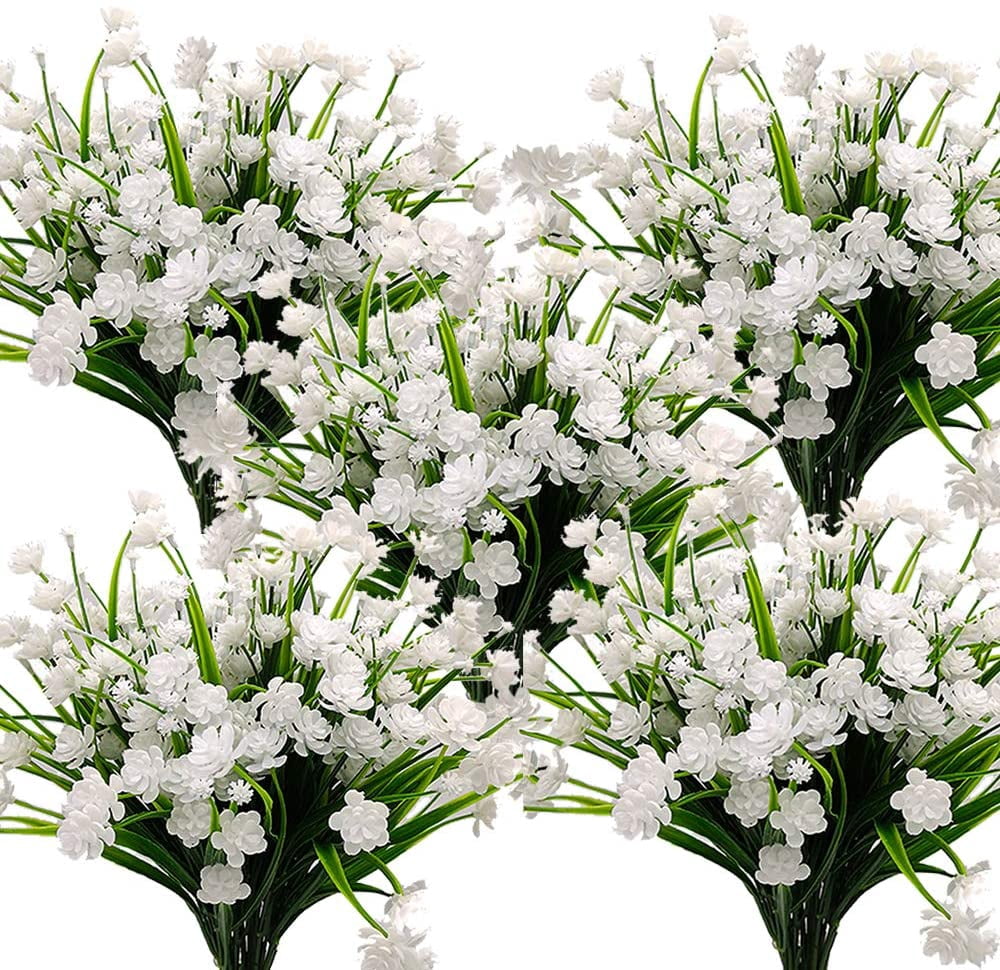 Coolmade 13" Artificial Flowers Outdoor UV Resistant Fake Plants Indoor ...