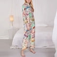 thumbnail image 3 of Goofa Passport Stamp Printed Women’s 2 Piece Pajama Set Super,Pajamas Women's Long Sleeve Sleepwear Soft Button Down Loungewear Pjs Lounge Set Nightwear-Small, 3 of 9