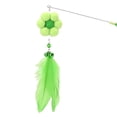 thumbnail image 1 of Fake Feather Cat Wand Flower Pom Pom Bell Kitten Interactive Toy Pet Wand Toy, 1 of 10