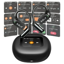 BlitzMax ES1 Open Ear Wireless Earbud with LCD Touch Screen Case for iPhone and Android,Wireless Headphones with Microphone, IPX7 Waterproof