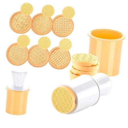 SKYSONIC Silicone Baking Cookie Set - Geometric Shape Cookie Molds with Handle, 6 High Heat Resistant Silicone Pieces Up to 480°F in Yellow