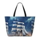 thumbnail image 2 of Disketp Moonlit Night Sea Sailboat Bolsa de Playa de Gran Capacidad, Bolso Impermeable y a Prueba de Arena para Mujer, Ideal para Playa, Piscina y Natación, 2 of 7
