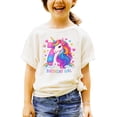 thumbnail image 2 of 7th Birthday Unicorn Shirt for Girls Rainbow Horse Party Theme Seven Year Old Graphic Tee Natural Shirt 5-6, 2 of 5
