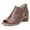 Brown, variant on YDN Women Trendy Peep Toe Low Block Heeled Sandals Back Zipper Cutout Ankle Booties Comfy Dress Daily Shoes Size 7 Beige