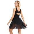 thumbnail image 3 of MSemis Female Dance Leotard Dress V-Neck High-Low Skirt XS to 3XL, 3 of 7