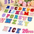 thumbnail image 3 of 26pcs Self Adhesive Letter Patches Chenille Letters Stickers, A-Z Embroidered Applique Patches Alphabet Cloth Patch for Clothes, Bags, Hat, Phone Case, DIY Accessories, 3 of 9