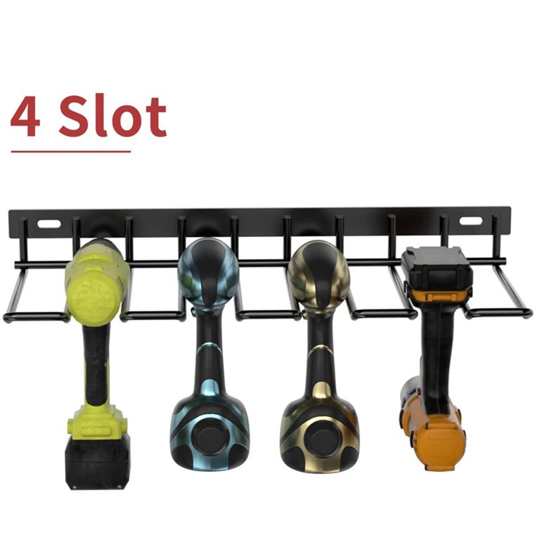 1-Layer 4-Slot Tool Shelf Tool Organizer Power Tool Storage Organizer Rack  Wall Mount Tool Holder For Cordless Drill And Power Tools Storage Hanger  Garage Storage & Organization For Electric 