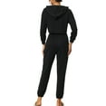 thumbnail image 3 of Conjuntos de sudaderas y pantalones de chándal para mujeres INSPIRE CHIC, sudadera corta y joggers largos XL en negro, 3 of 6