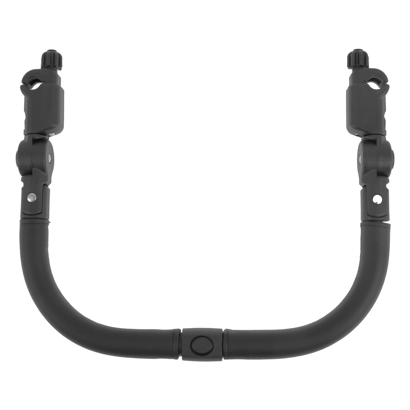 Stroller Bumper Bar with Black Smooth Leather Cover Angle Adjustable - Baby Stroller Bumper Bar, Double Opening Mechanism, Easy Baby Access, Compatible with Various Stroller Frames, 1 PCS