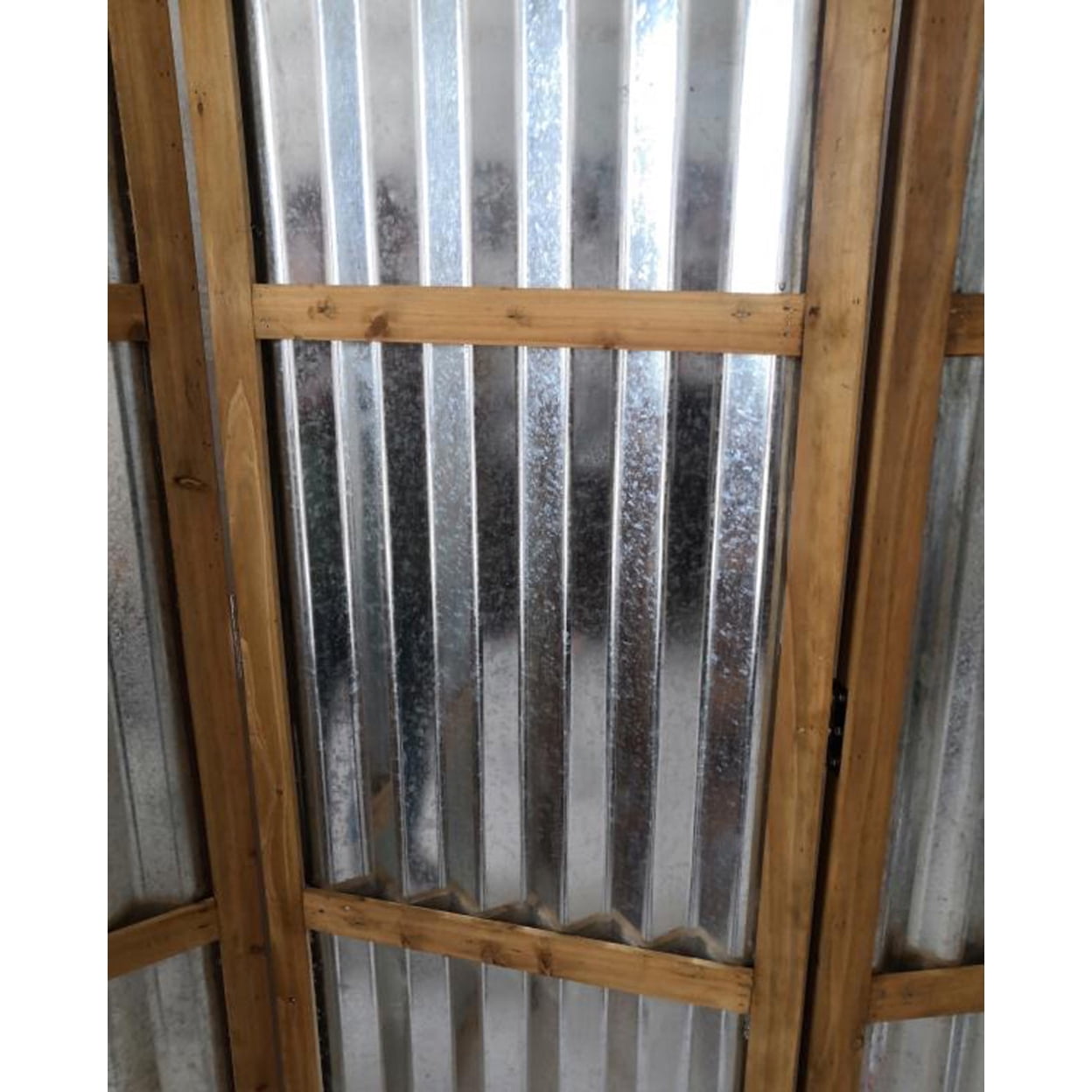 Industrial Style 3 Panel Brix Screen Room Divider - Brown & Grey