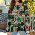 thumbnail image 7 of WTOBBY Women's Fashion Printed Long Sleeve Knitted Cardigan Button Down Jacket, Christmas Pattern Warm and Soft Outerwear for Casual and Party Wear,Green 5XL, 7 of 7