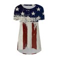 thumbnail image 4 of Lilgiuy Women Casual T-shirt Independence Day Printed Round Neck Blouse Short Sleeve Pullover Tops, 4 of 4