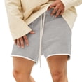 thumbnail image 2 of Mens Shorts Summer Casual Soft Lightweight Elastic Waist Wide Straight Leg Relaxed Fit Shorts with Pockets, 2 of 6