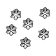 Antiqued Silver Plated Pewter "Talavera" Star Bead Caps 5mm (x 6)