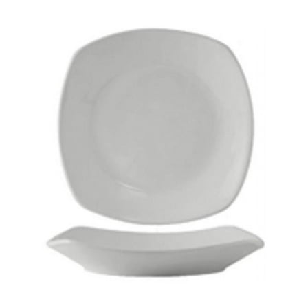 Tuxton BEH-105J Vitrified China Square Pasta Plate Eggshell - 26 oz - 1 Dozen