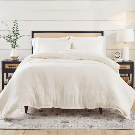 Better Homes & Gardens 3-Piece Cream Gauze Comforter Set, Adult Full/Queen