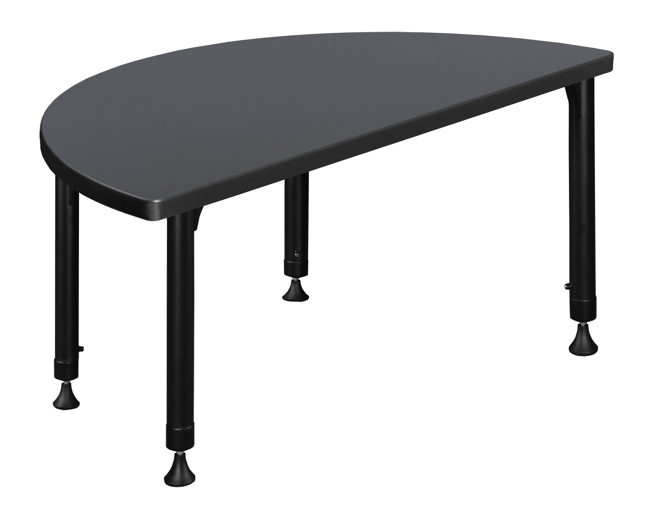 Buy Forma - HALF DONUT - Height adjustable shaped shaped table with MAPLE  top, MAPLE edges, BLACK legs