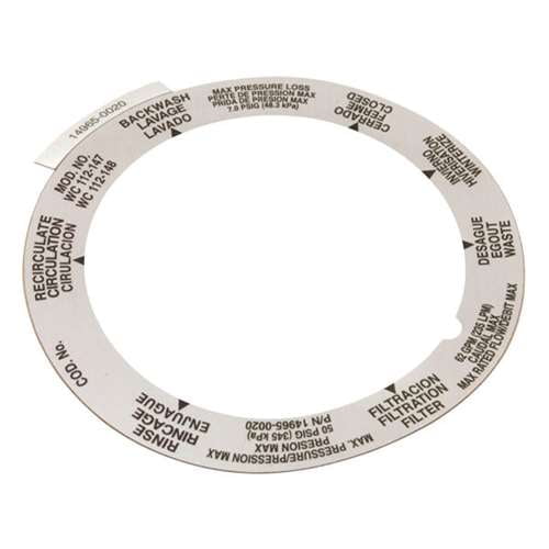 Pacfab 149650020 Decal Operating Valve