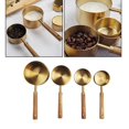 thumbnail image 6 of Stainless Steel Measuring Cups and Spoons Set Gold with Wooden Handle Metal Kitchen Measure Set for Kitchen Dry Liquid Food Baking, 6 of 6