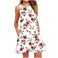 thumbnail image 2 of SMihono Robe d'Été Boho pour Femmes Grande Taille Robes d'Été pour Femmes Plage T-Shirt Floral Robe d'Été Décontractée avec Poches Robe Boho, 2 of 5