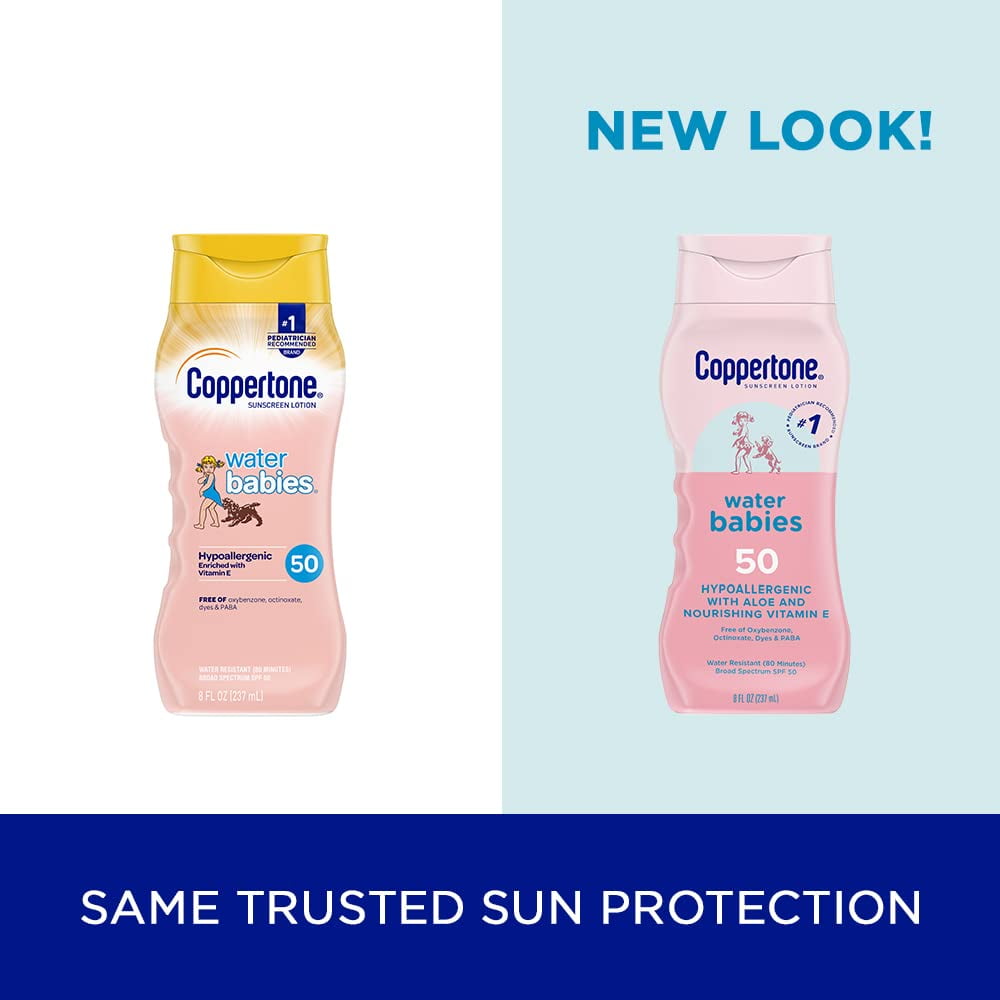 Coppertone WaterBabies SPF 50 Baby Sunscreen Lotion Sunscreen SPF 50 8 Fl Oz (Pack of 2)
